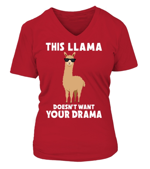 This llama doesnt want your drama V-neck T-Shirt Woman