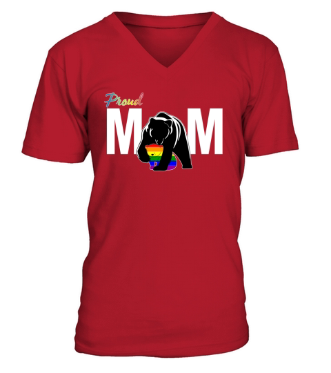 Bear Proud mom LGBT Pride V-Neck T-shirt