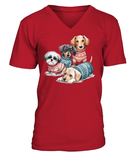 Dog Watercolor Bundle V-Neck T-shirt