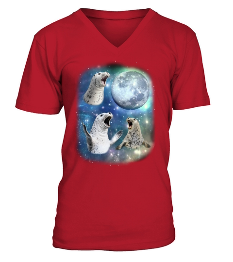 Three Seal Moon Weird Cursed V-Neck T-shirt