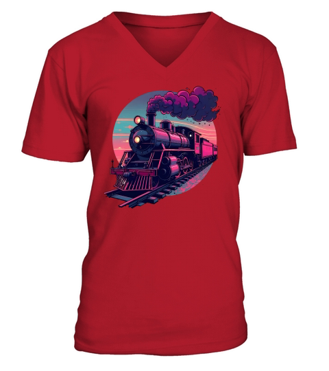 Vintage Steam Train 1 V-Neck T-shirt