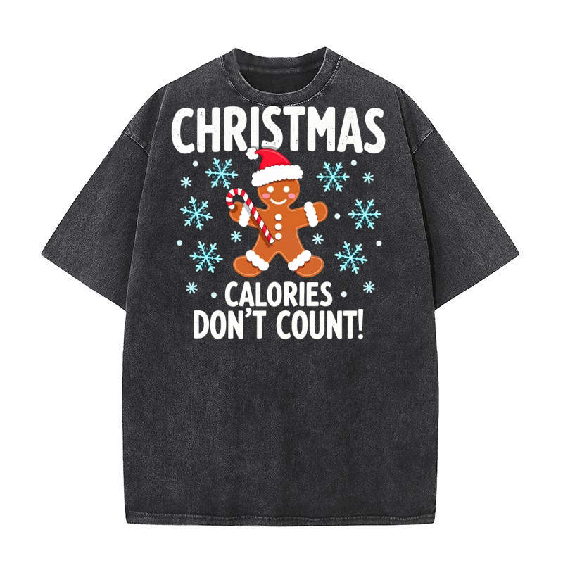 Christmas Calories Dont Count Washed T-Shirt