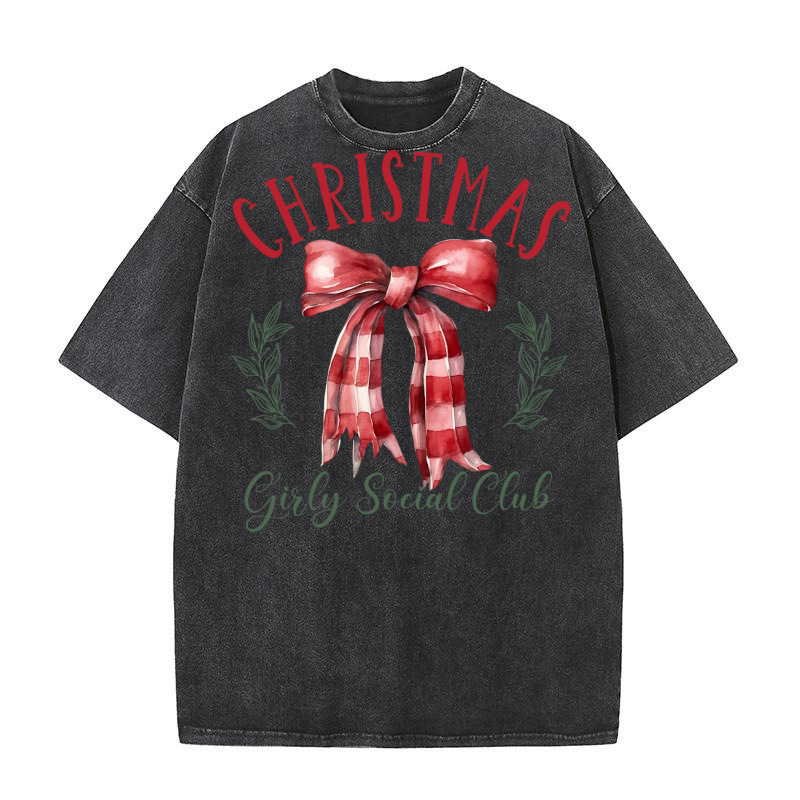 Christmas girly social club 8 Washed T-Shirt