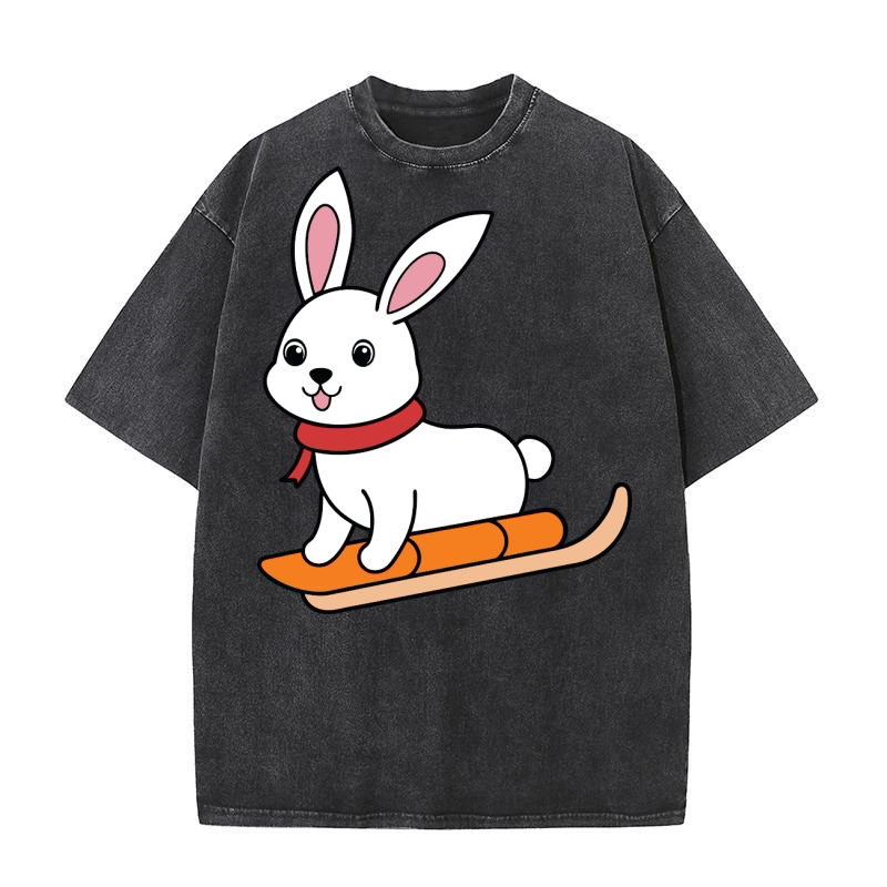 Christmas Rabbit 15 Washed T-Shirt