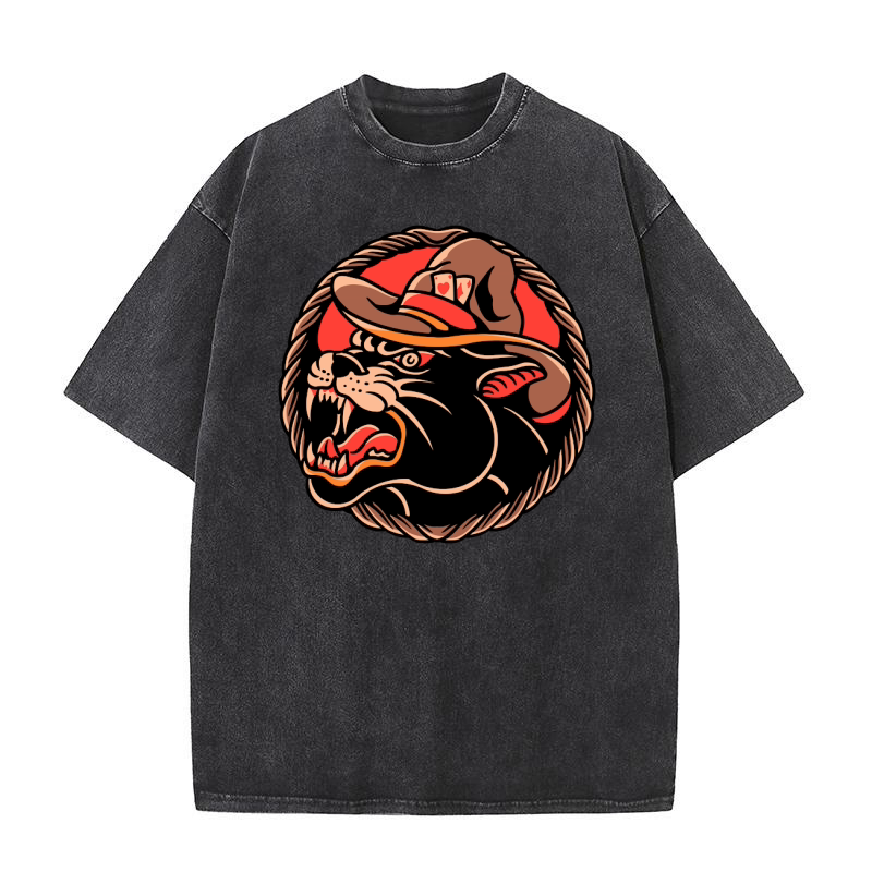 cowboy panther Washed T-Shirt