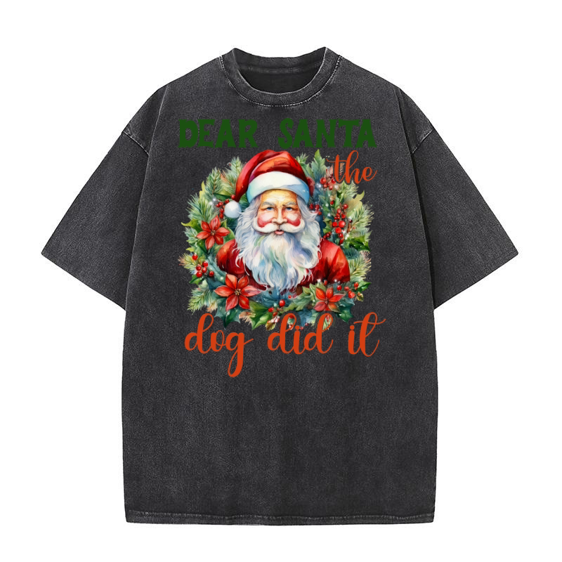 Dear santa dog did it 2 Washed T-Shirt
