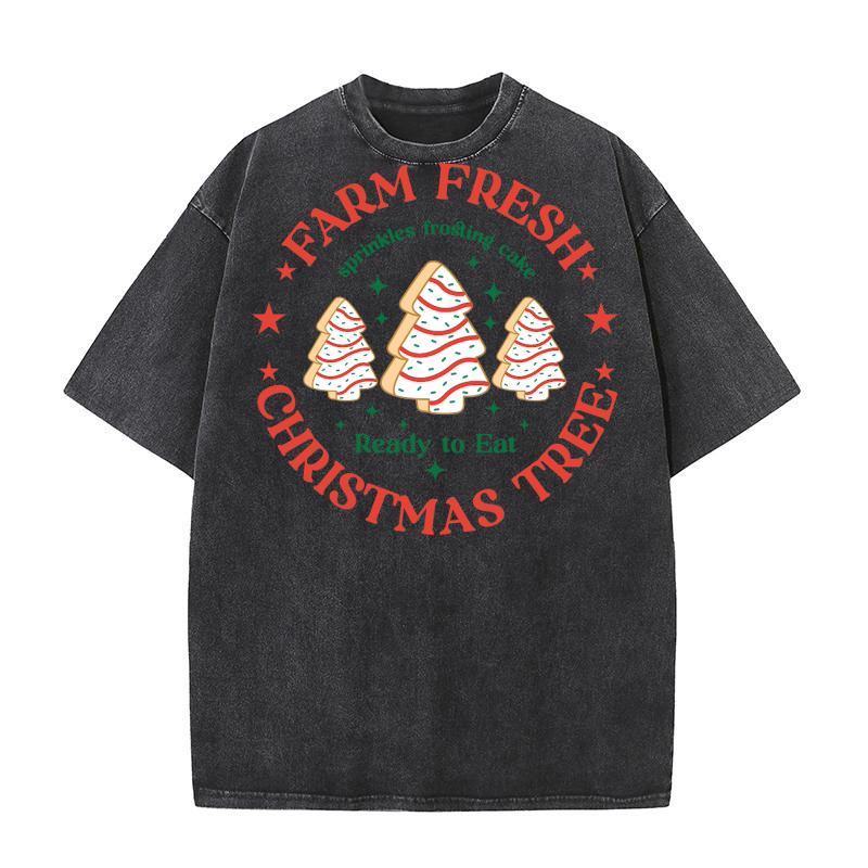 Farm Fresh Christmas Tree Cakes Washed T-Shirt