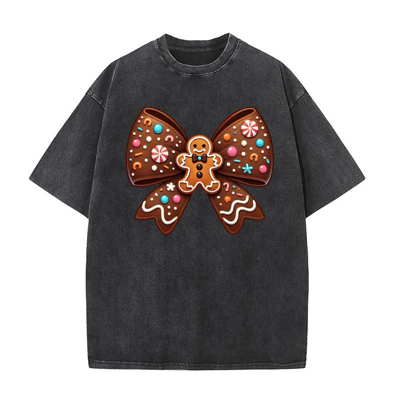 gingerbread bow Washed T-Shirt
