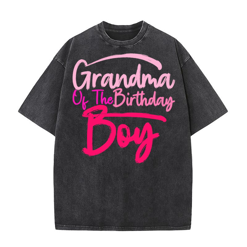 Grandma Of The Birthday Boy 4 Washed T-Shirt