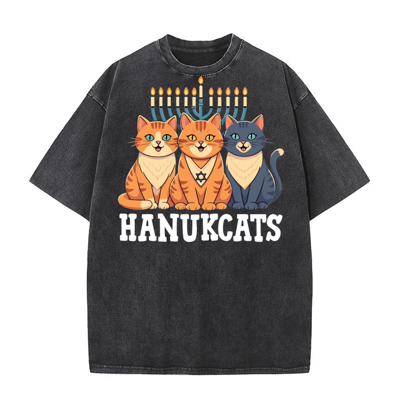 Hanukcats Washed T-Shirt