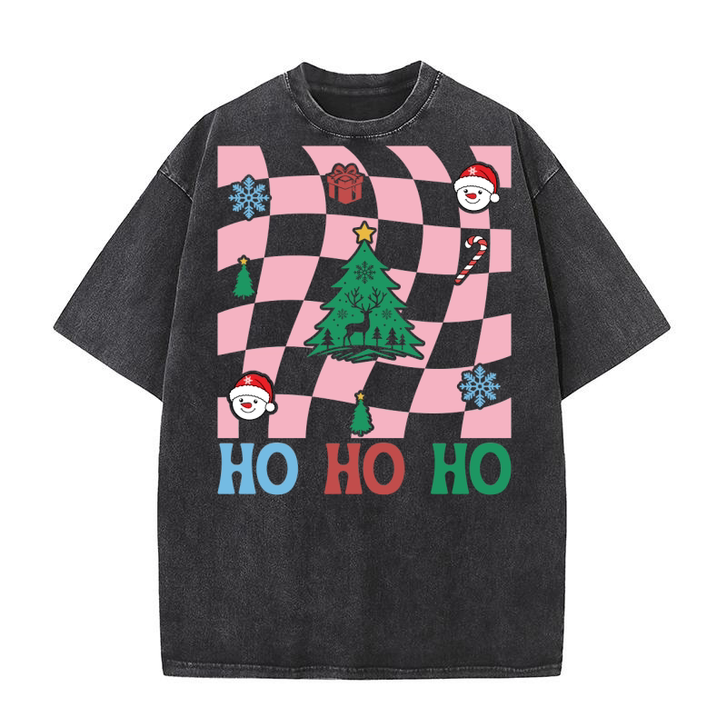 Ho Ho Ho Boho Flowers Washed T-Shirt