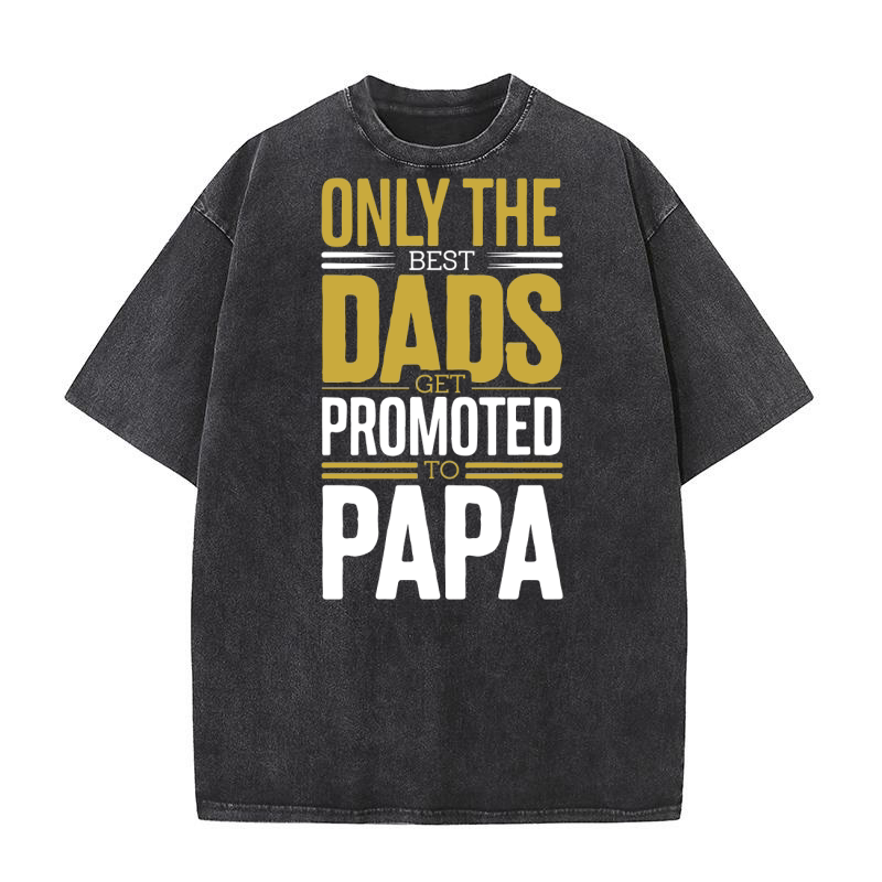 Only the best dads get promoted to papa Washed T-Shirt
