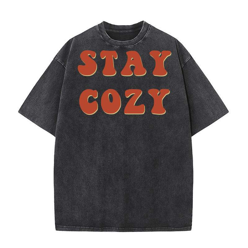 Stay Cozy Retro Red Washed T-Shirt
