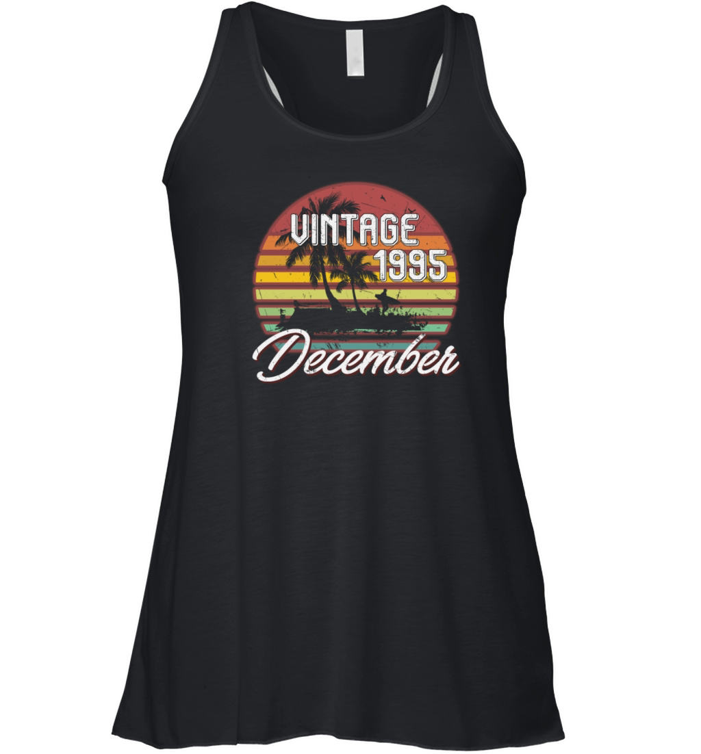 23th Birthday Gifts Retro Vintage December 1995 Women's Flowy Tank Top