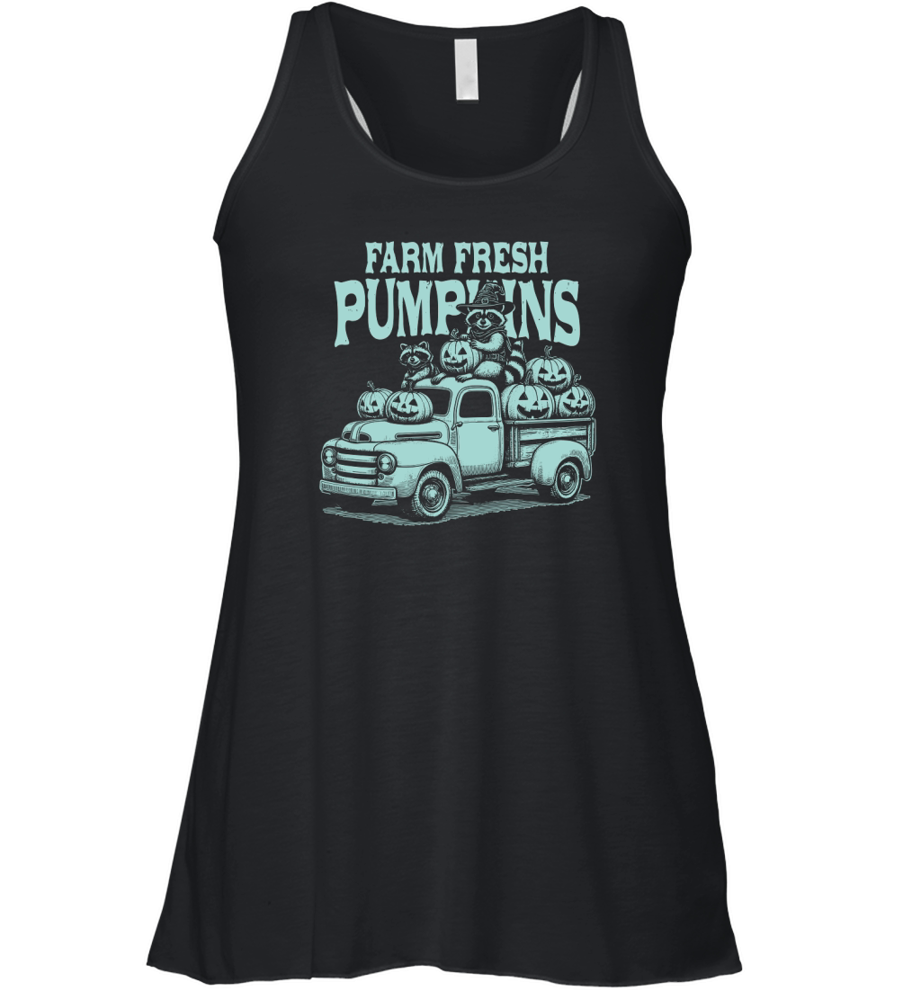 Farm fresh pumpkins Raccoon D Green Women's Flowy Tank Top