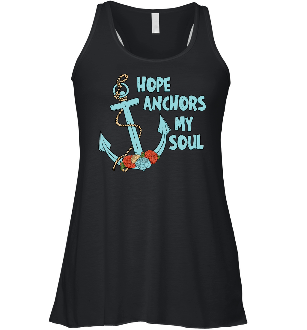 Hope Anchors My Soul Floral Women's Flowy Tank Top