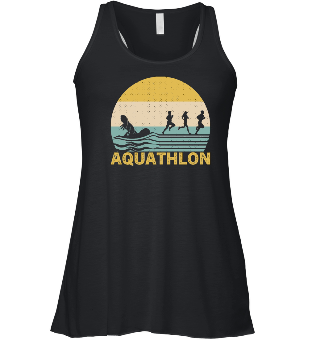 Sunset Aquathlon Vintage Retro Women's Flowy Tank Top