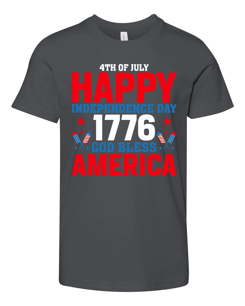 4th of July happy Independence Day 1776 God Bless America 02 Youth Unisex Jersey Tee