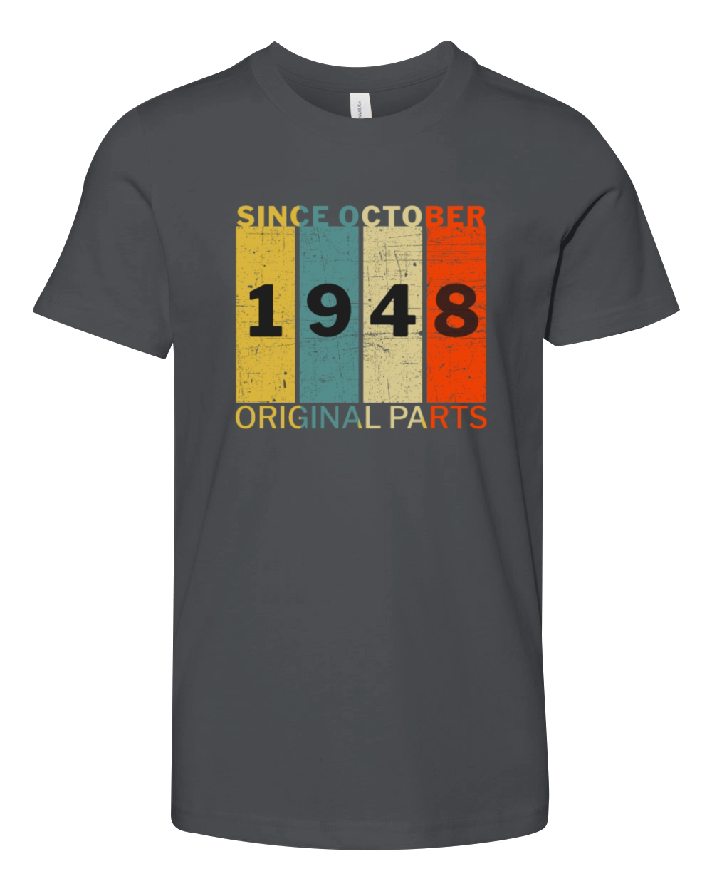 Born In October 1948 Funny Birthday Retro Quote Youth Unisex Jersey Tee