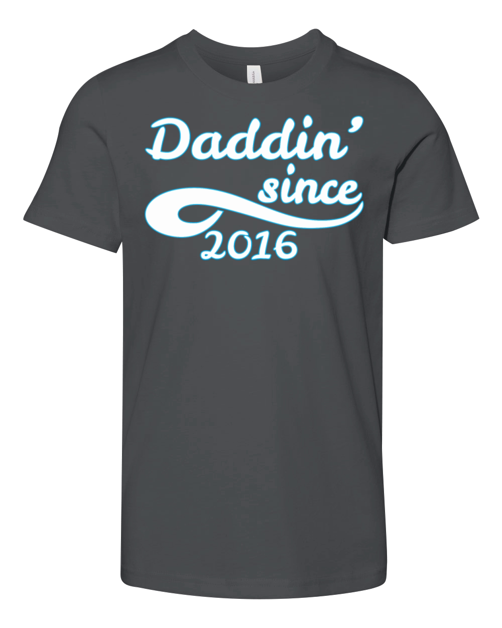 Daddin Since 2016 Happy Fathers Day Youth Unisex Jersey Tee