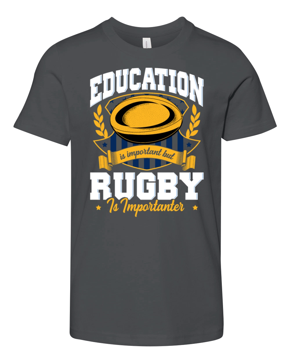 Education Is Important But Rugby Is Importanter Youth Unisex Jersey Tee