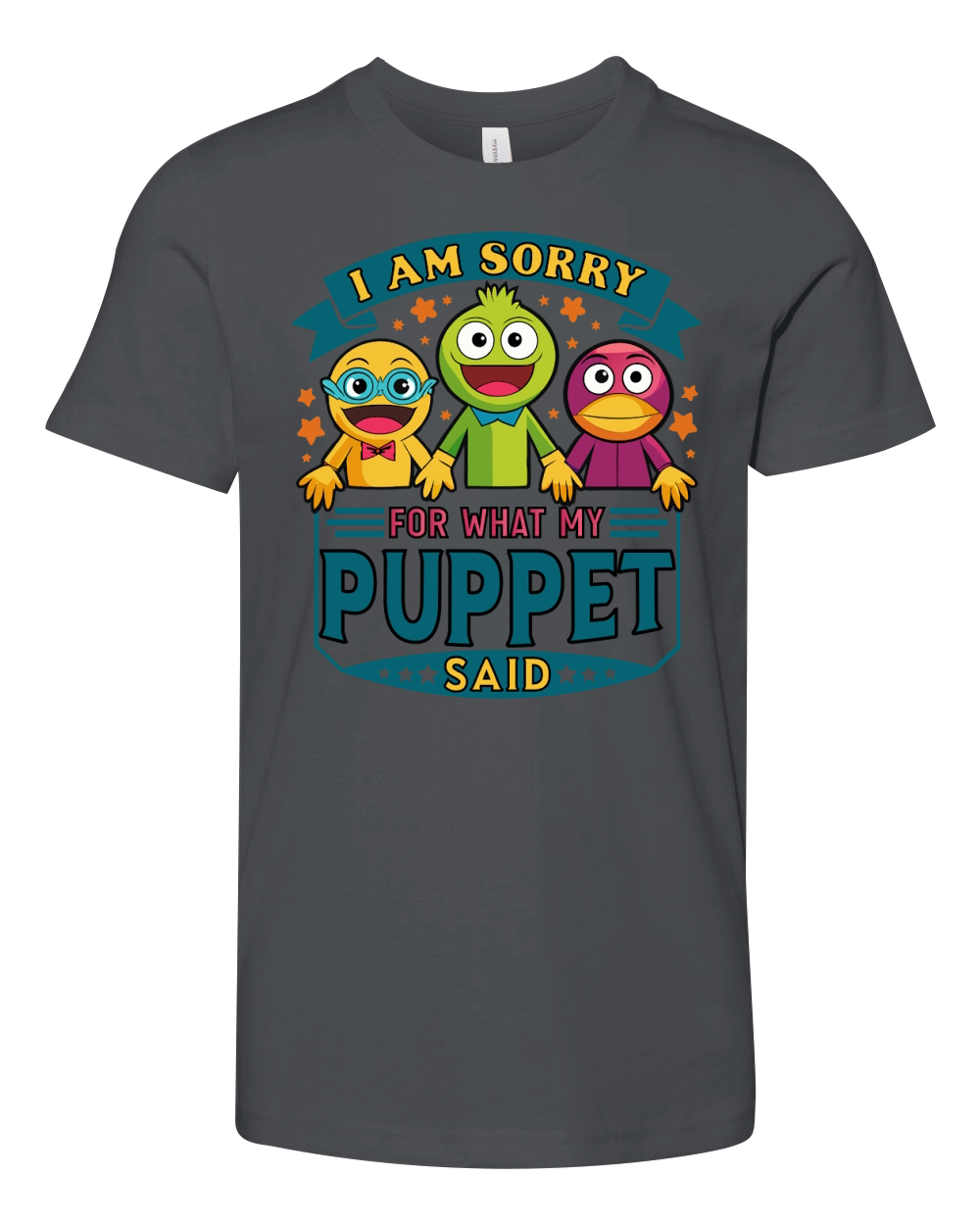 i am sorry for what my puppet said 03 Youth Unisex Jersey Tee