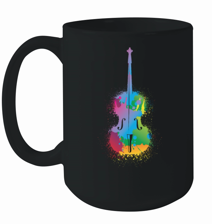 Colorful Cello Retro Music Lover Cellist Ceramic Mug