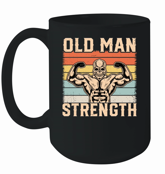 Gym Retro Vintage old man strength Ceramic Mug