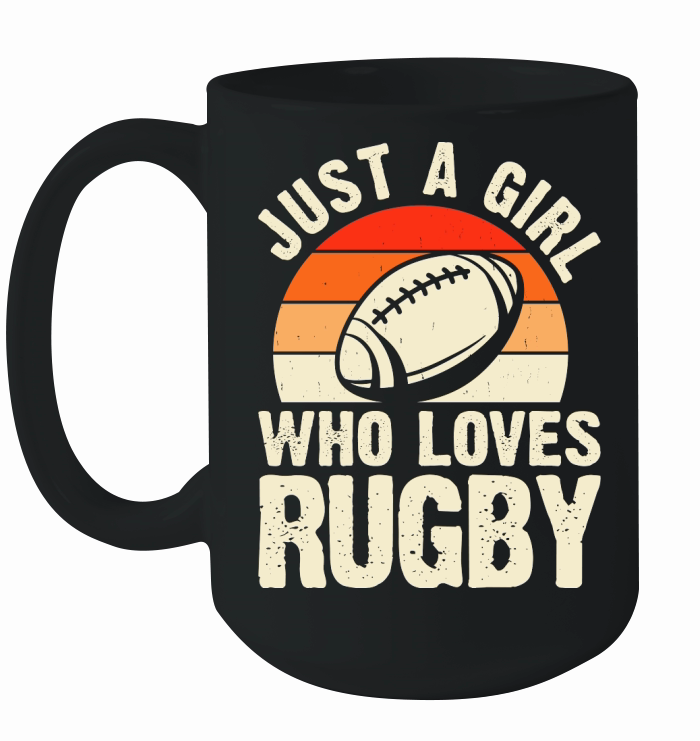 Vintage Rugby Player just a girl who loves rugby Ceramic Mug
