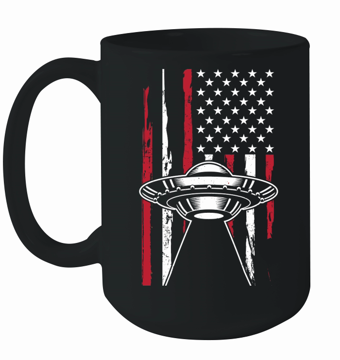 Vintage UFO Alien Flag usa Ceramic Mug