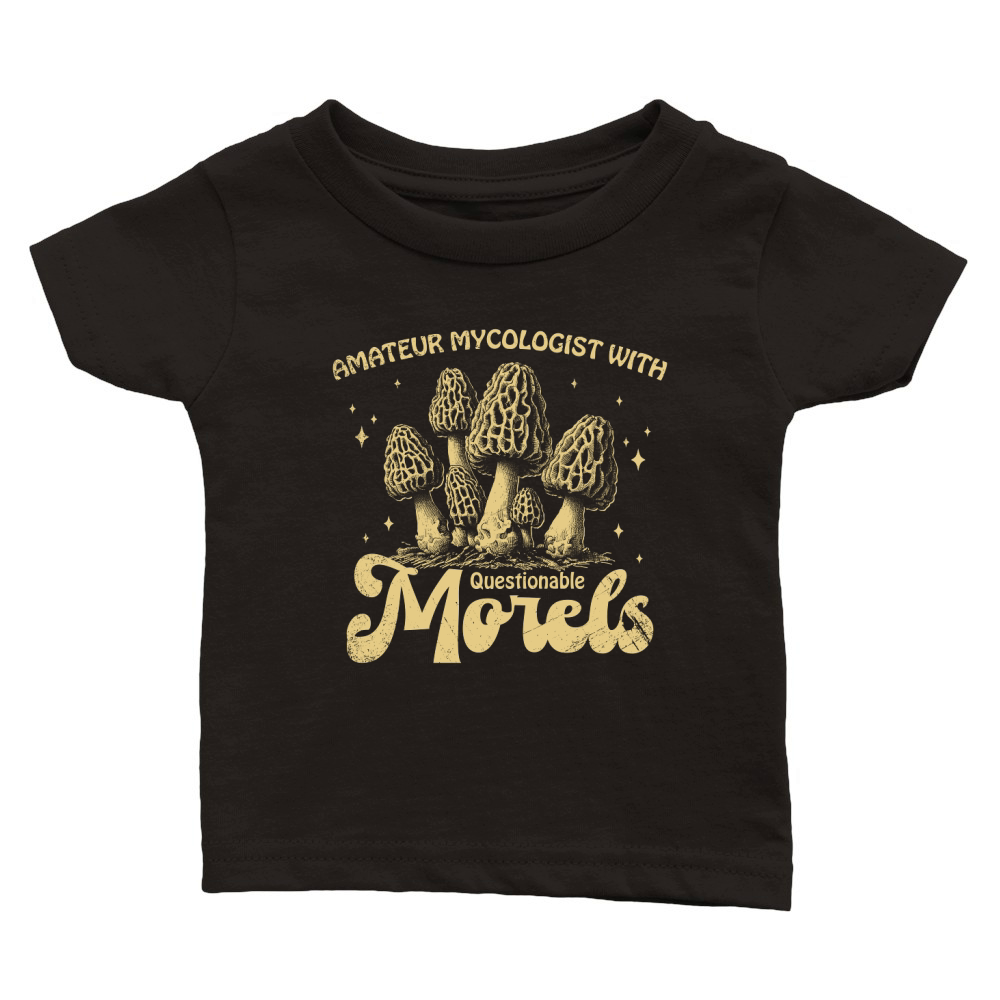 Amateur Mycologist with Morels D Yellow GR Classic Baby Crewneck T-shirt