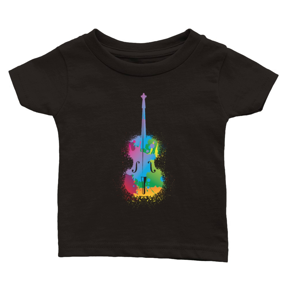 Colorful Cello Retro Music Lover Cellist Classic Baby Crewneck T-shirt