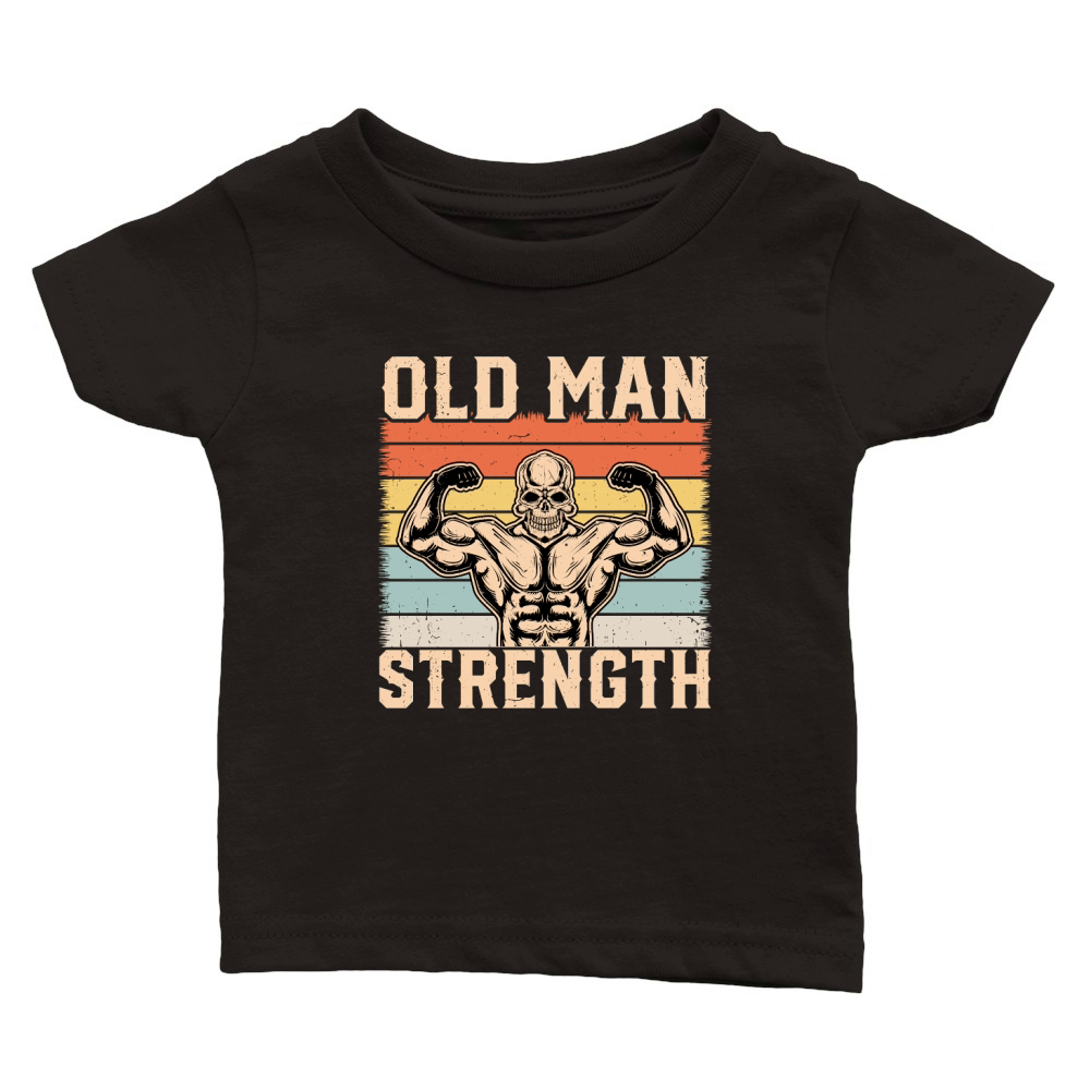 Gym Retro Vintage old man strength Classic Baby Crewneck T-shirt