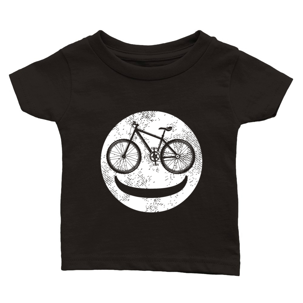 MTB Bike Happy Face Cycling Cyclists Classic Baby Crewneck T-shirt