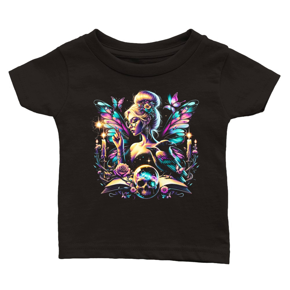 Mystical Gothic Fairy with Ravens Classic Baby Crewneck T-shirt