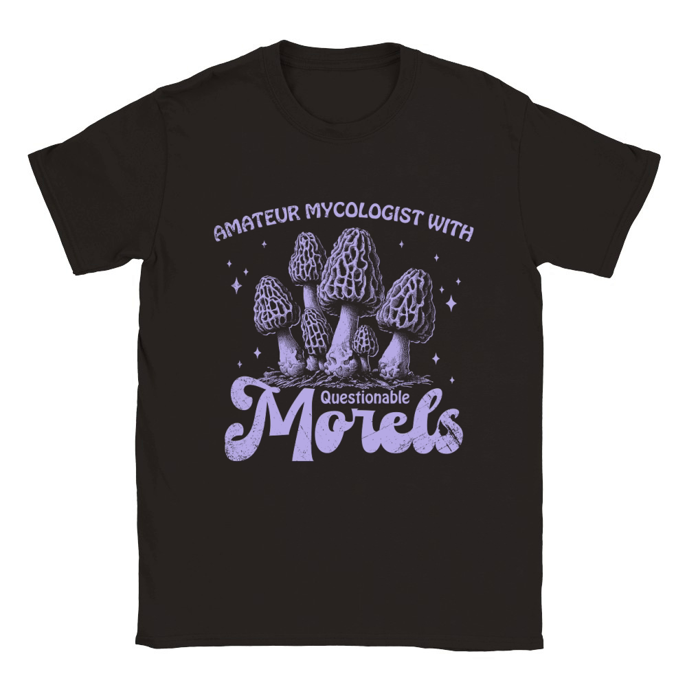 Amateur Mycologist with Morels D Violet GR Classic Kids Crewneck T-shirt