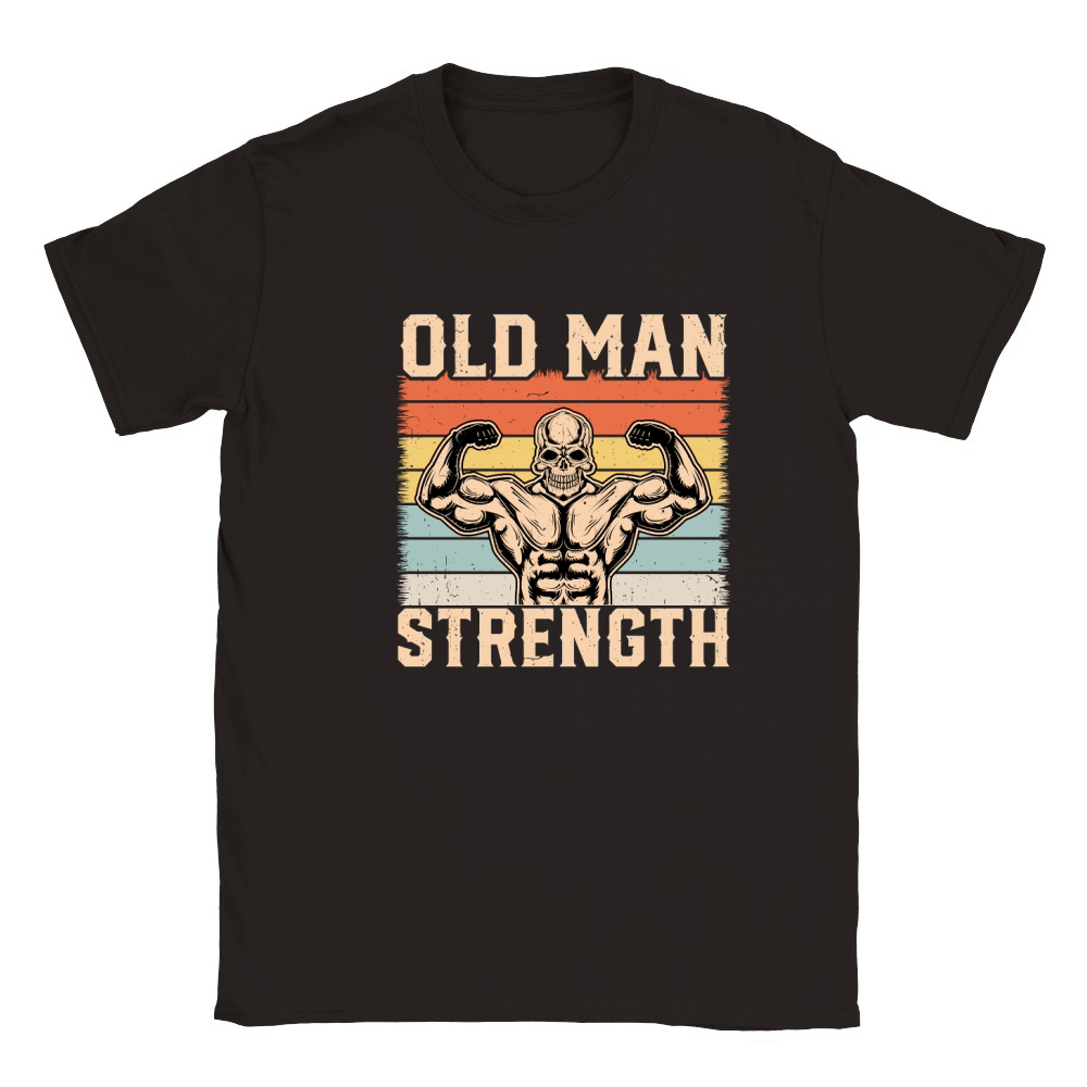 Gym Retro Vintage old man strength Classic Kids Crewneck T-shirt