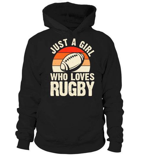 Vintage Rugby Player just a girl who loves rugby Hoodie Unisex
