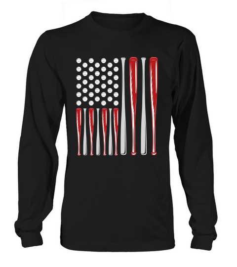 American Baseball Flag Vintage Long sleeved Unisex