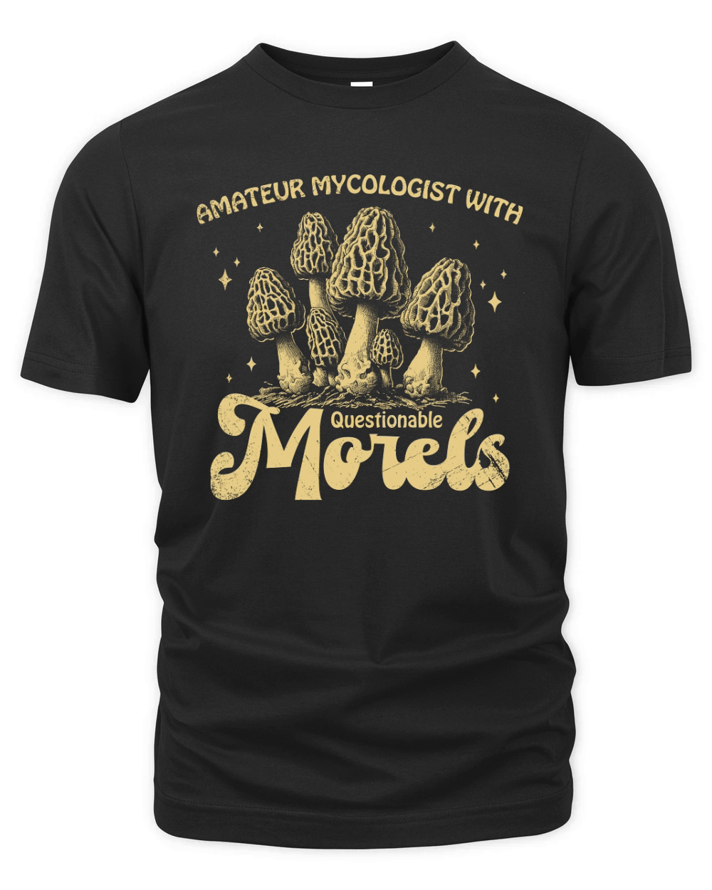 Amateur Mycologist with Morels D Yellow GR Organic Unisex T-shirt