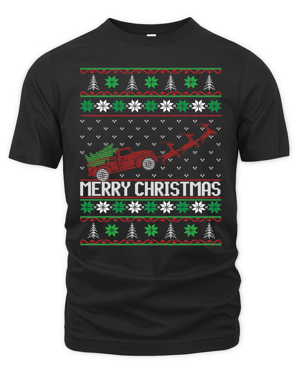 Merry Christmas farm tractor Organic Unisex T-shirt