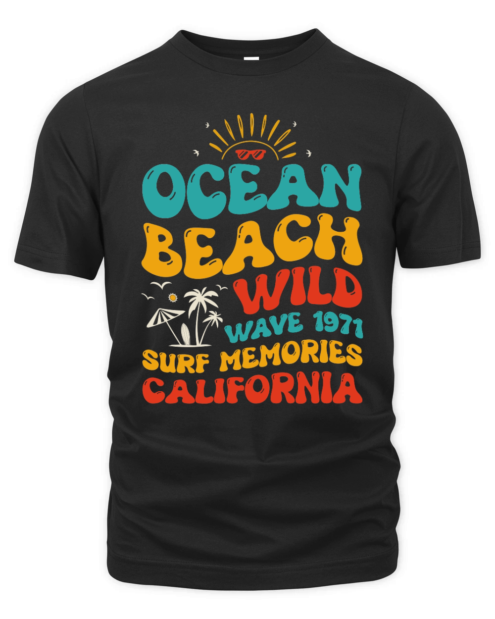 Ocean Beach Wild Wave 1971 Surf Memories California (1) Organic Unisex T-shirt