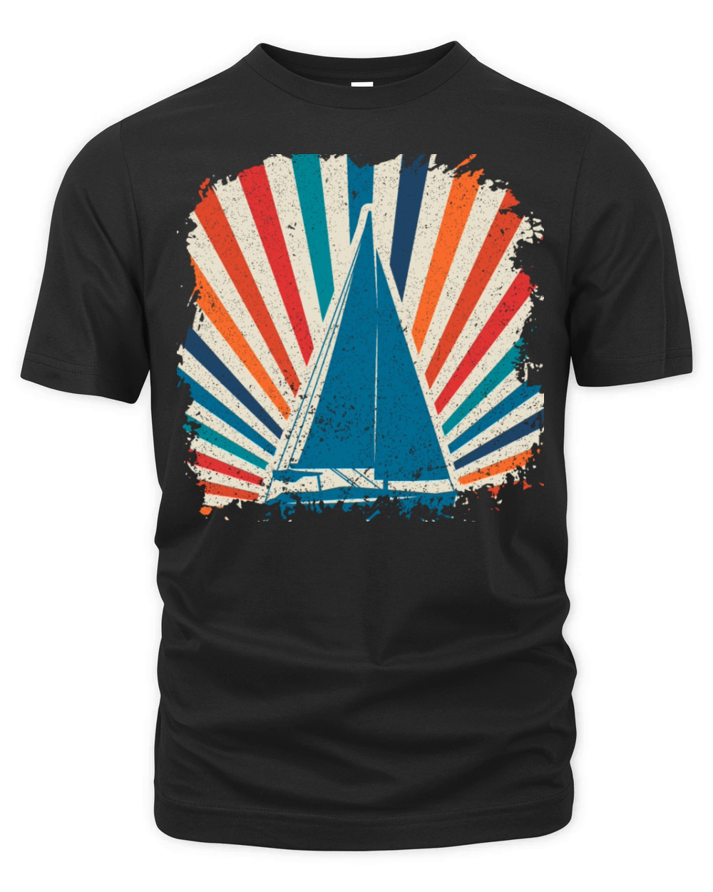Sailing boat sailboat captain sea yacht retro sail Organic Unisex T-shirt