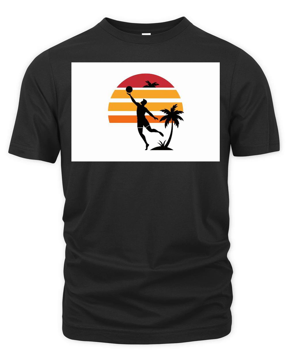 vibes t shirt design  black silhouette of volleyba (9) Organic Unisex T-shirt