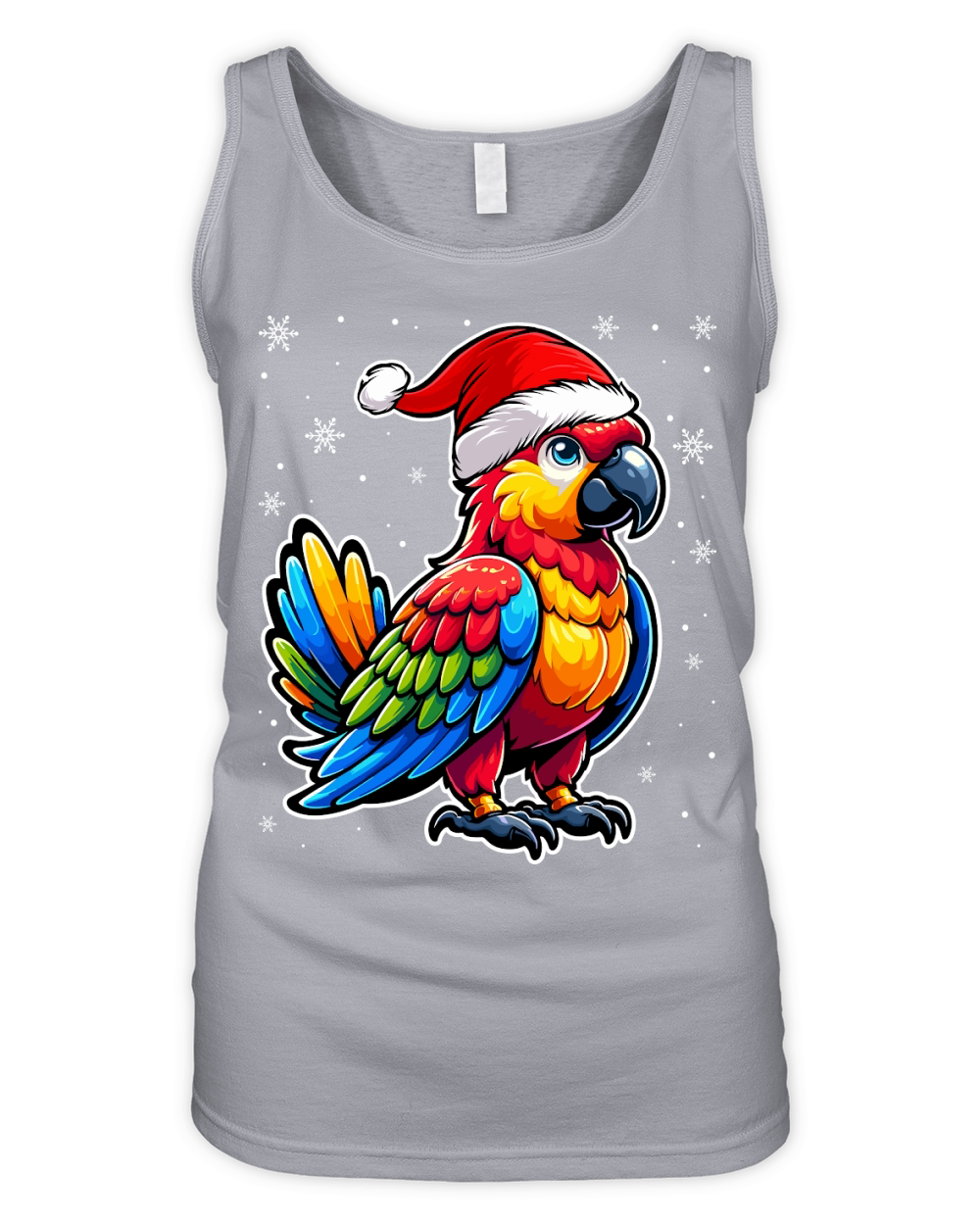 adorable parrot eating ramen wearing santa hat 1 Organic Women's Tank Top
