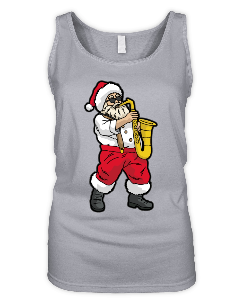 SANTA Playing SAXOPHONE Organic Women's Tank Top