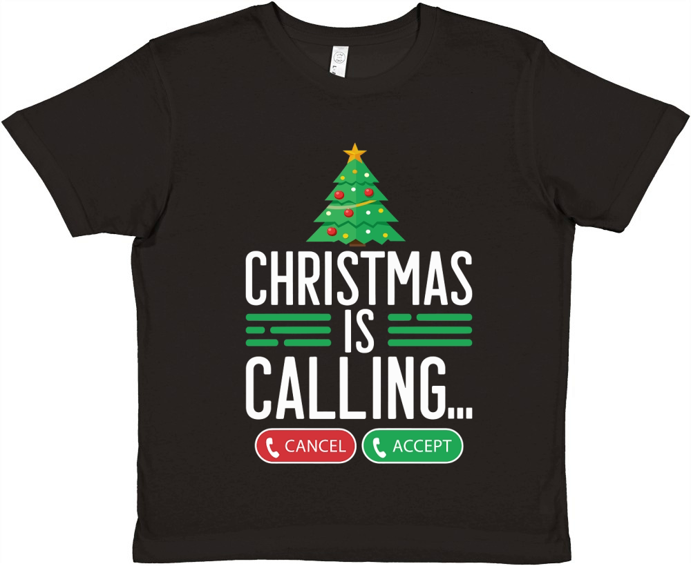 CHRISTMAS IS CALLING Premium Kids Crewneck T-shirt