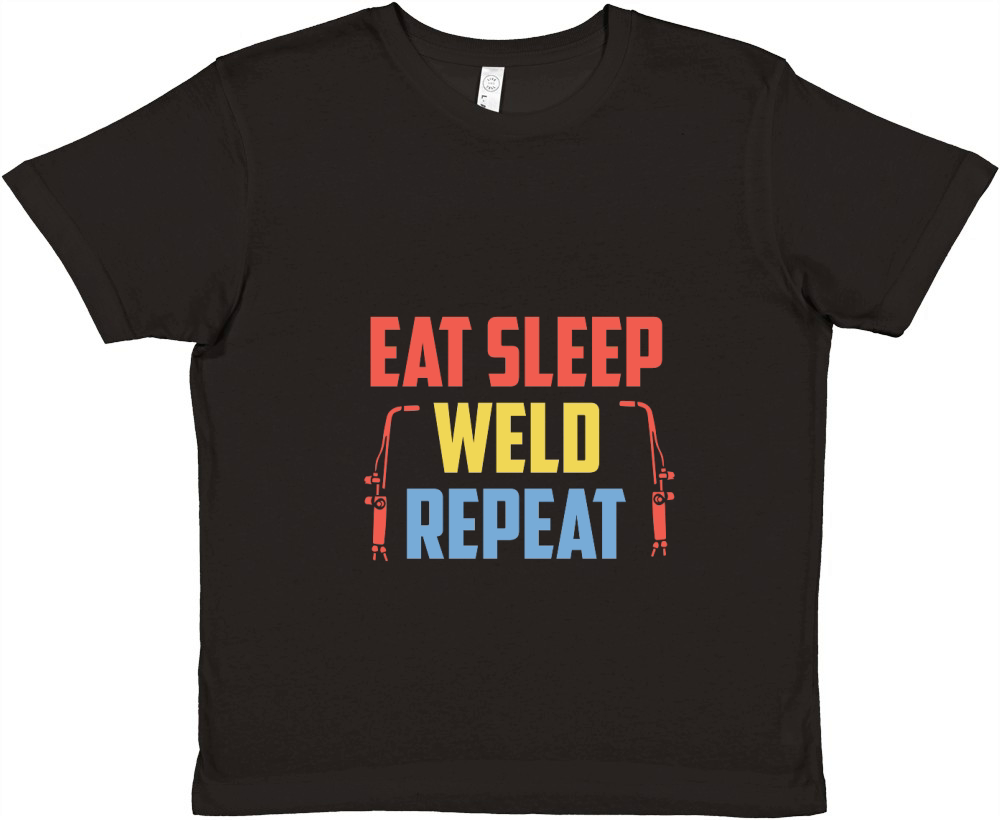 Eat Sleep Weld Repeat Premium Kids Crewneck T-shirt