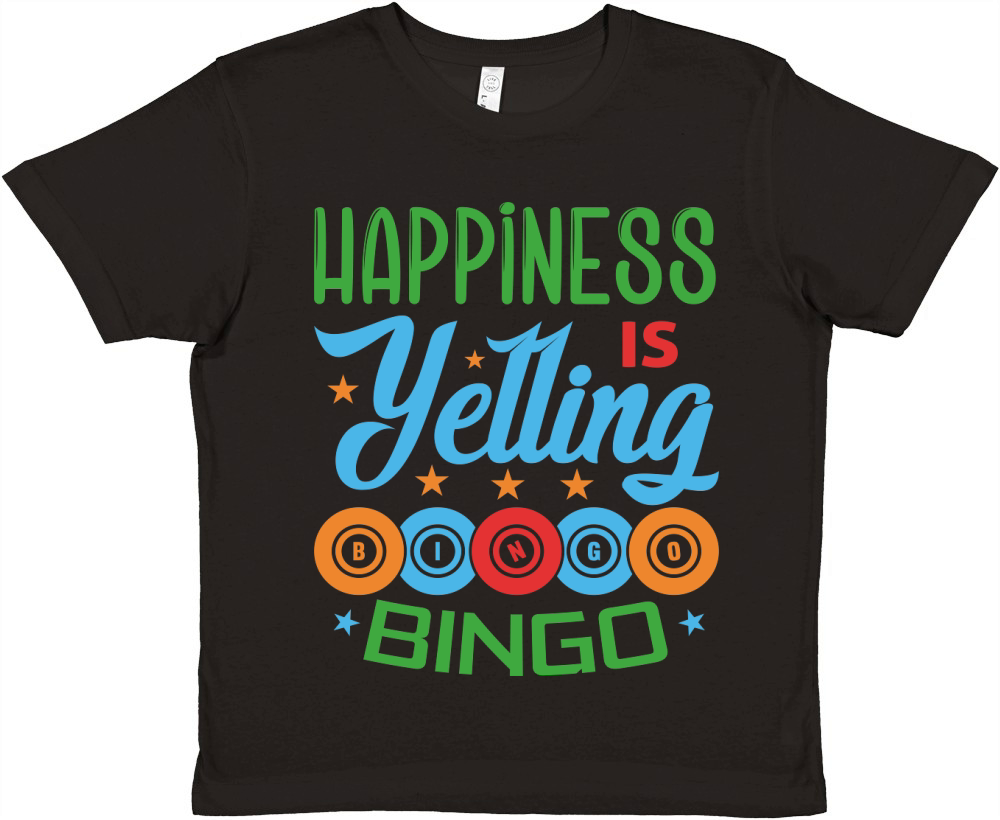 Happiness Is Yelling Bingo 01 Premium Kids Crewneck T-shirt