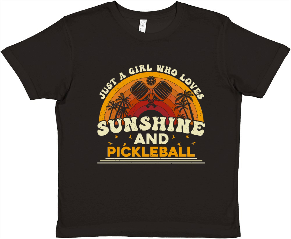 Just A Girl Who Loves Sunshine And Pickleball Premium Kids Crewneck T-shirt